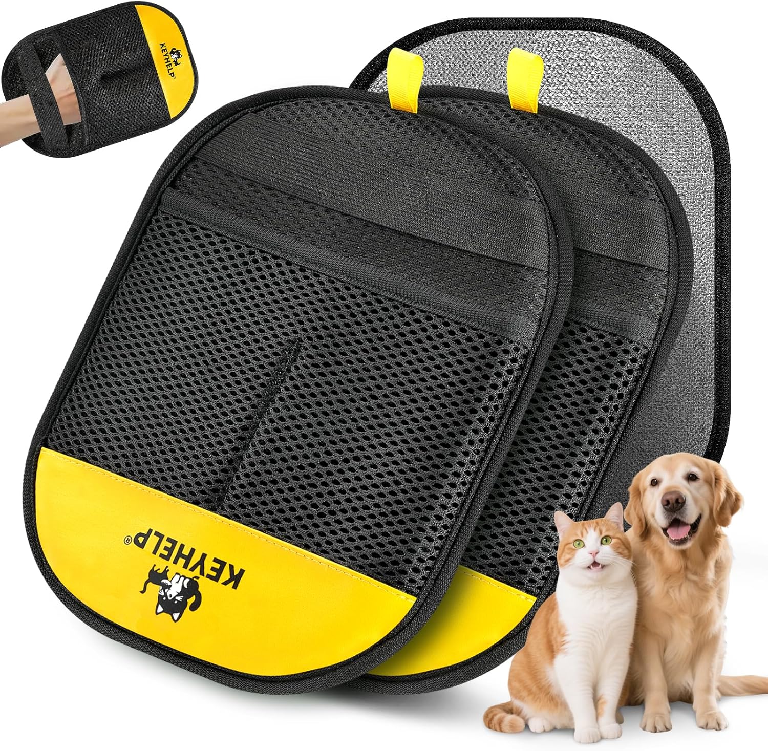 Pet Hair Removal Glove for Dogs & Cats, Newly Upgraded Reusable Electrostatic Pet Hair Gloves