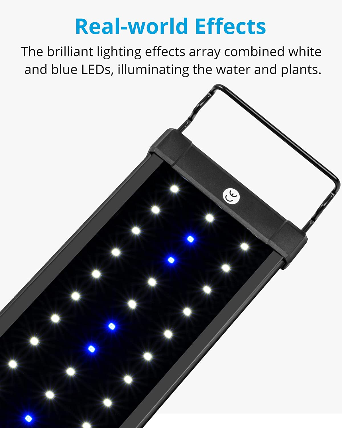 ClassicLED Aquarium Light – White & Blue LEDs with Extendable Brackets (36–48'', 25W)