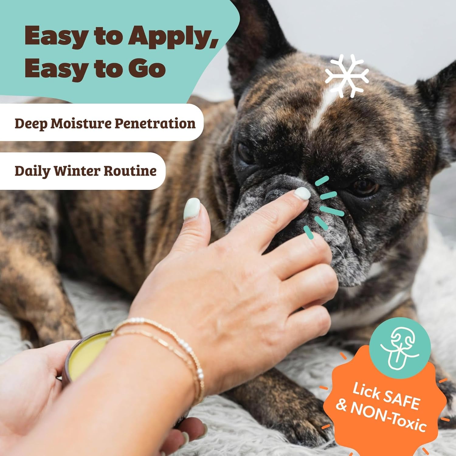 Moisturizing Dog Nose Care for Dry, Cracked Snouts with Coconut Oil & Shea Butter, Lick Safe Formula for All Breeds, 0.15 Oz Stick