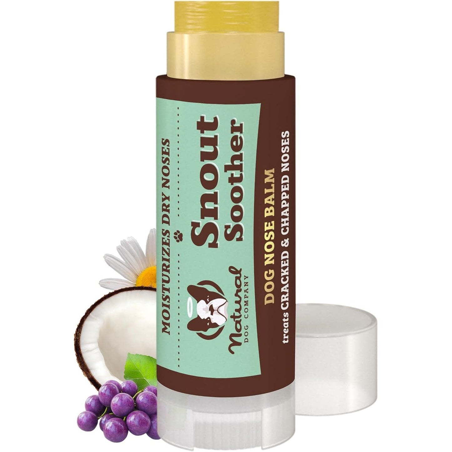 Moisturizing Dog Nose Care for Dry, Cracked Snouts with Coconut Oil & Shea Butter, Lick Safe Formula for All Breeds, 0.15 Oz Stick