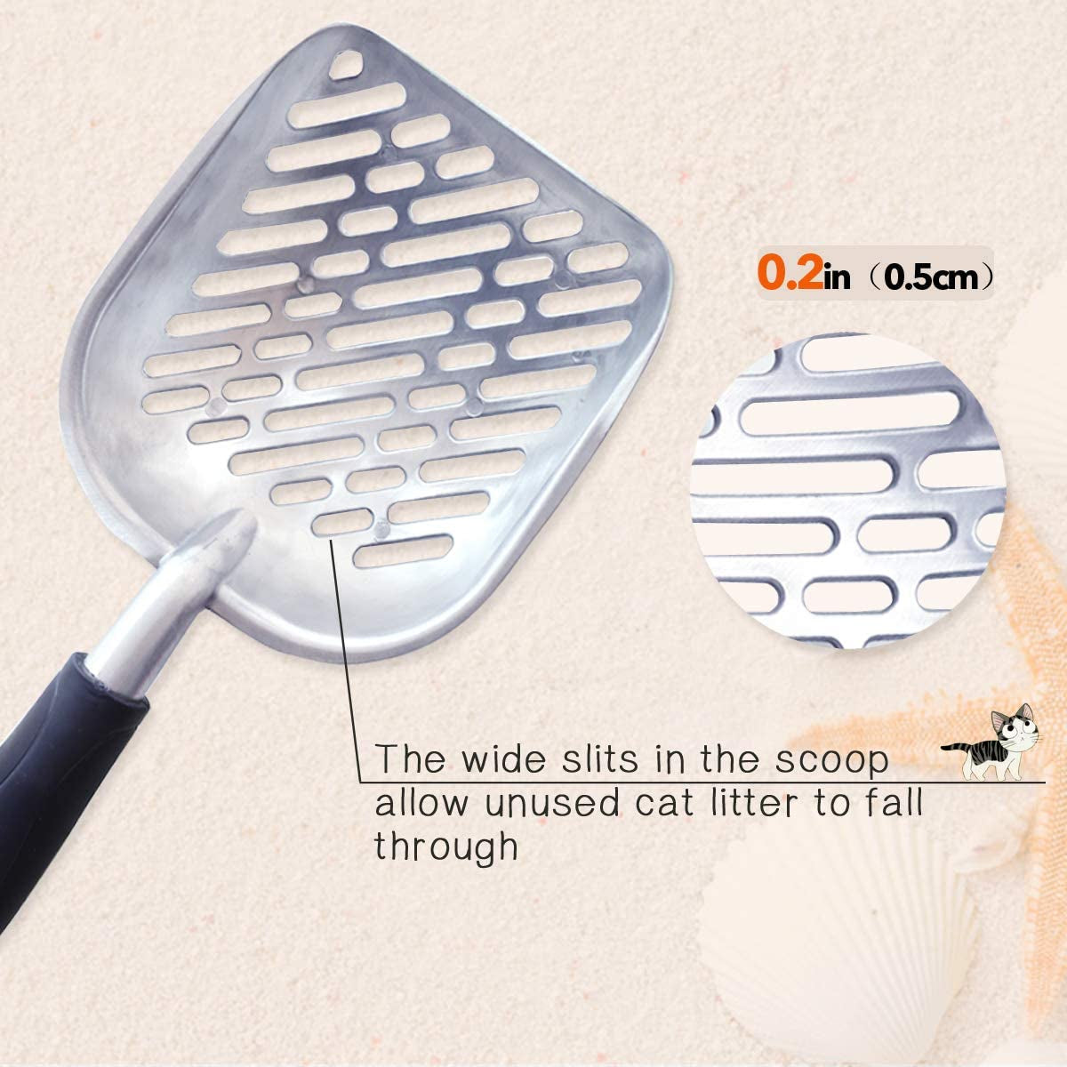 Vivaglory Heavy-Duty Metal Cat Litter Scoop