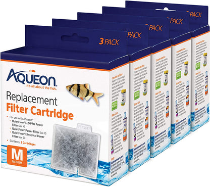 Medium Replacement Filter Cartridges for Aquarium Fish Tanks - 15 Pack