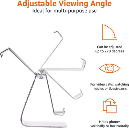 Adjustable Aluminum Phone Stand for Cell Phones (silver)