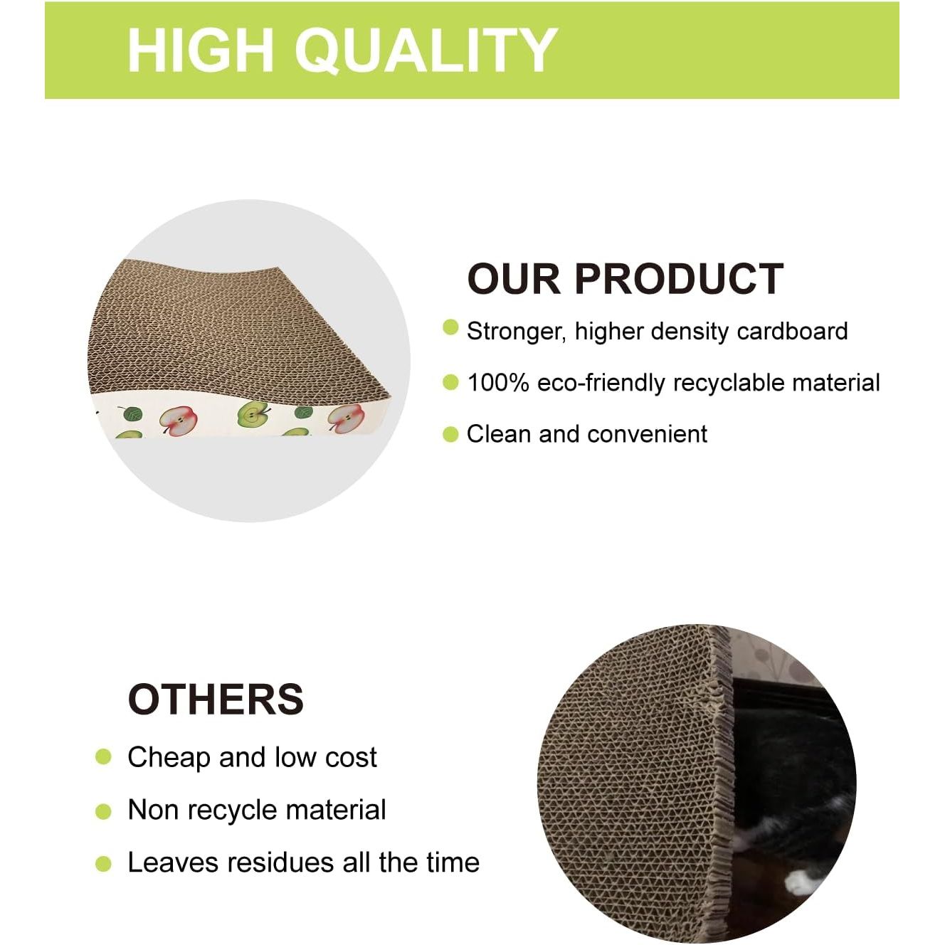 Premium Double-Sided Corrugated Cat Scratching Board with Catnip - Pack of 2