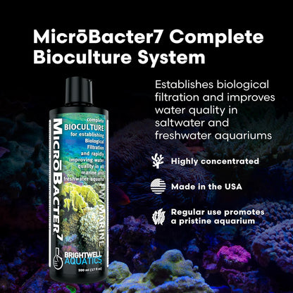 Microbacter7 – Advanced Aquarium Biofilter Support for Fresh & Saltwater (16.9 fl oz)
