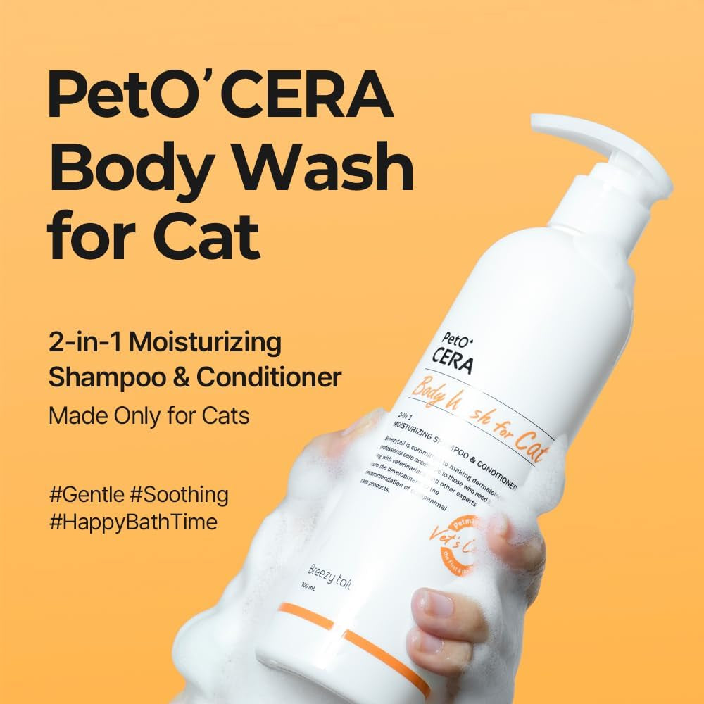 Hypoallergenic Cat Shampoo & Conditioner - Veterinarian Formulated for Itch Relief, Moisturization, and Rejuvenation