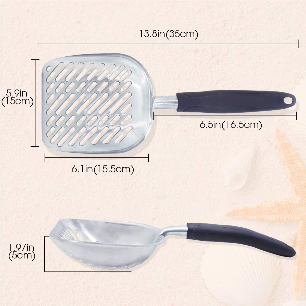 Vivaglory Heavy-Duty Metal Cat Litter Scoop