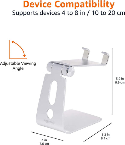 Adjustable Aluminum Phone Stand for Cell Phones (silver)