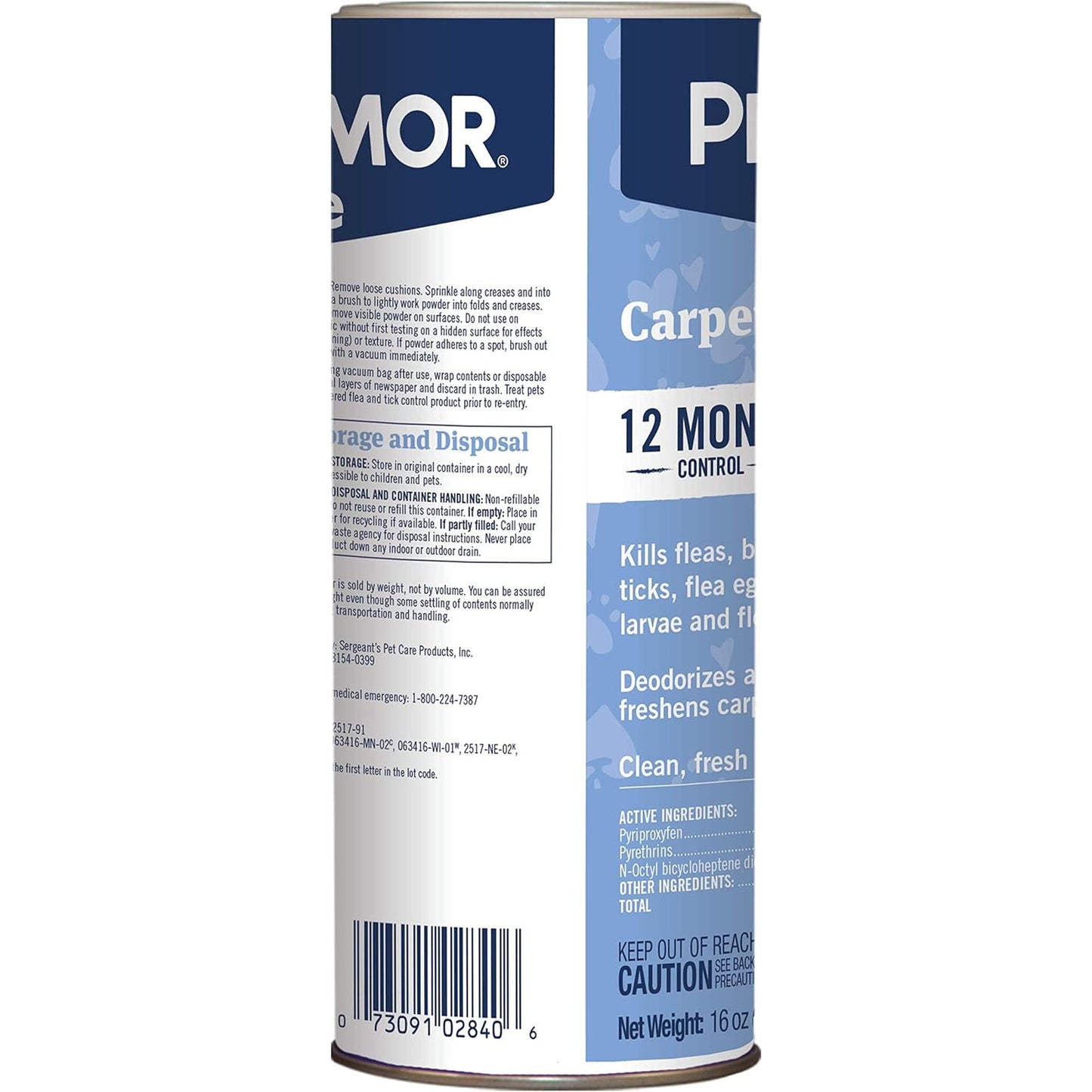 Home Carpet Powder for Flea and Tick Control, 16 Ounce - Protects and Deodorizes Carpets