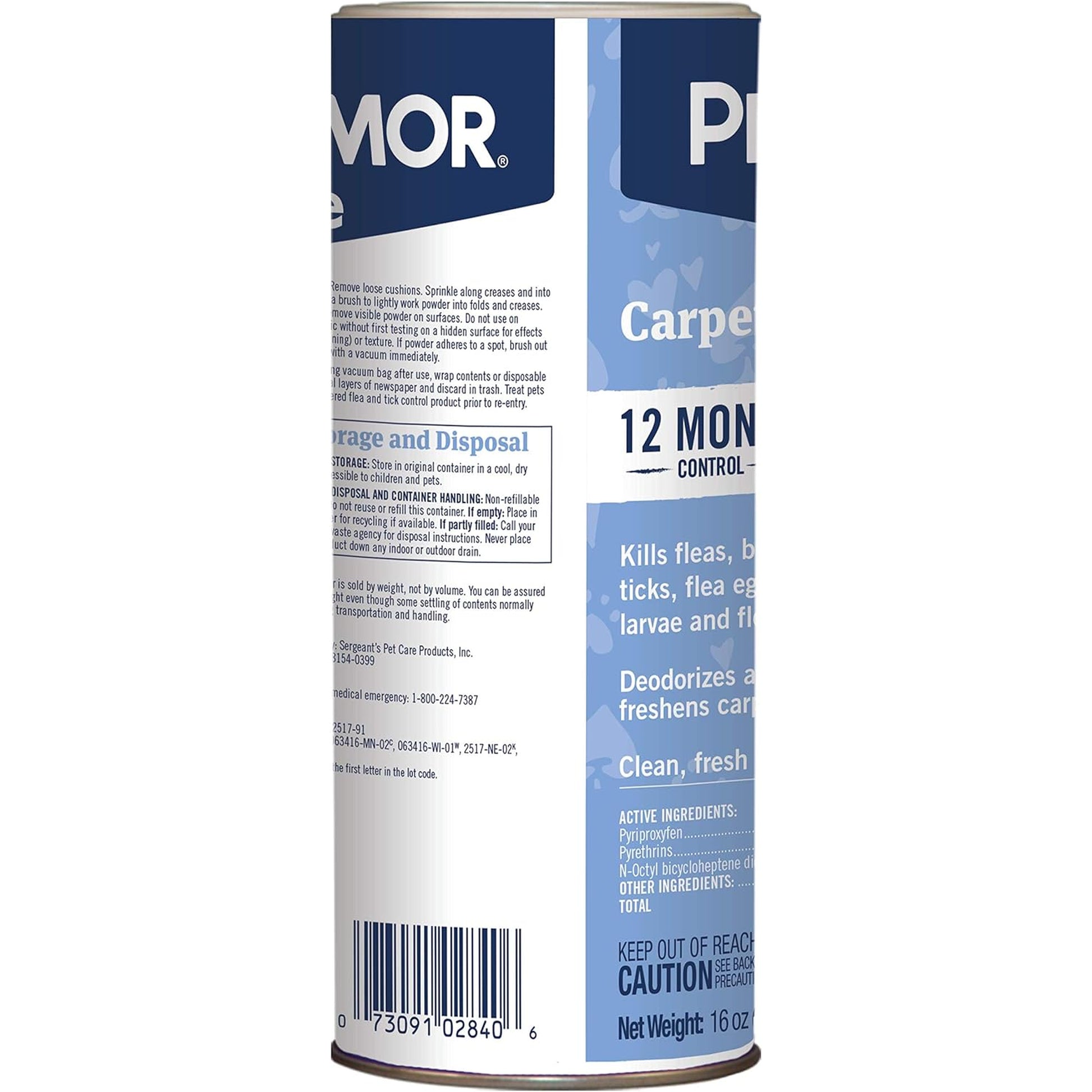 Home Carpet Powder for Flea and Tick Control, 16 Ounce - Protects and Deodorizes Carpets